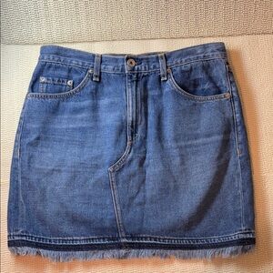 rag & bone Frayed Hem Blue Denim Mini Skirt 29